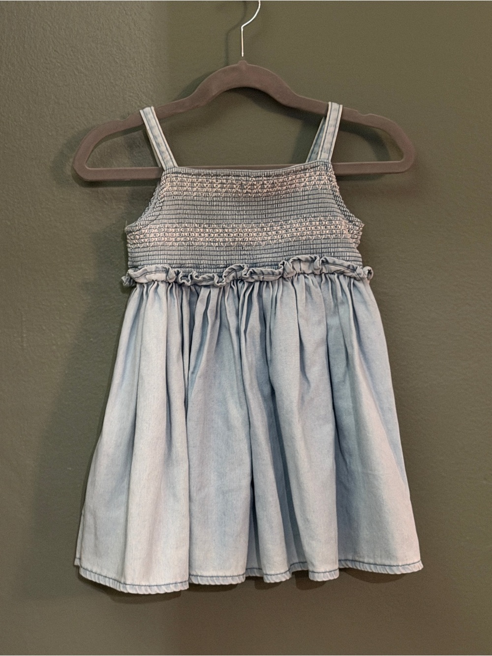 H&M Light Blue Smocked Cotton Sundress